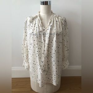 Kate Spade Star Print 3/4 Sleeve Blouse